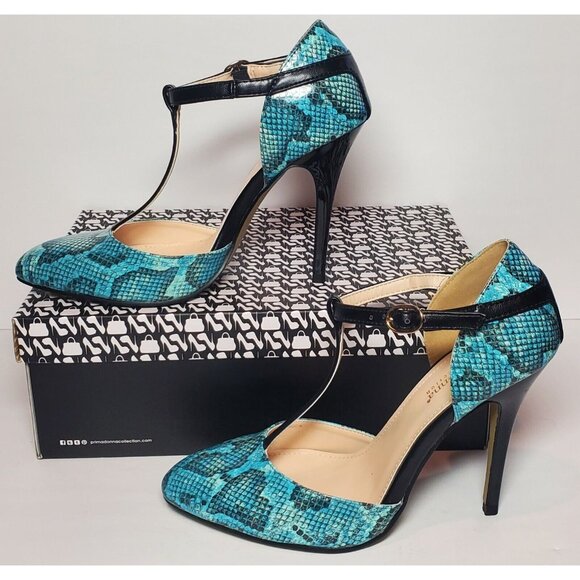 PRIMADONNA COLLECTION WOMEN SIZE EURO 37 BLUE  SNAKE DESIGN NEW / BOX  00066 - Picture 1 of 12